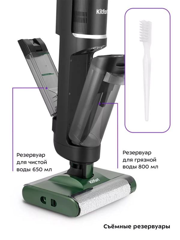 Вертикальный беспроводной моющий пылесос КТ-5259 - 200 Вт Вертикальный беспроводной моющий пылесос КТ-5259 - 200 Вт