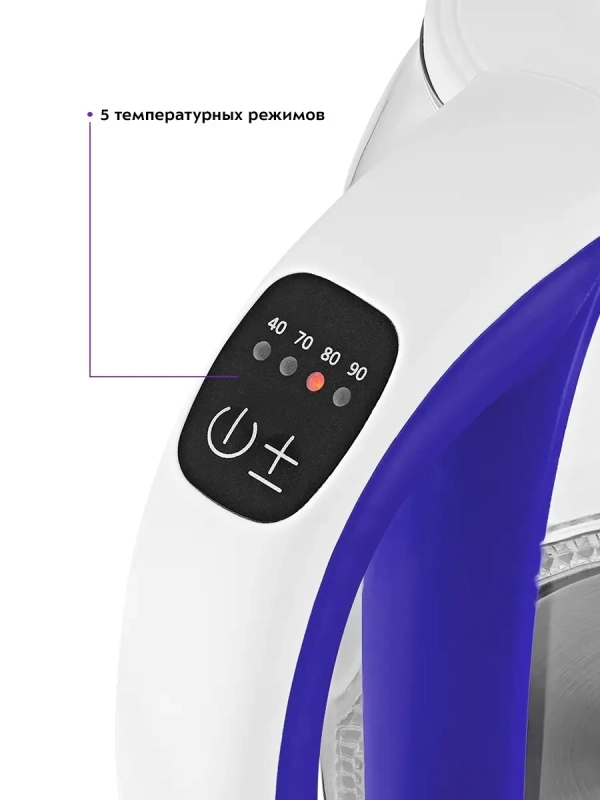 Чайник электрический стеклянный с подсветкой КТ-6140 - 1.7 л Чайник электрический стеклянный с подсветкой КТ-6140 - 1.7 л