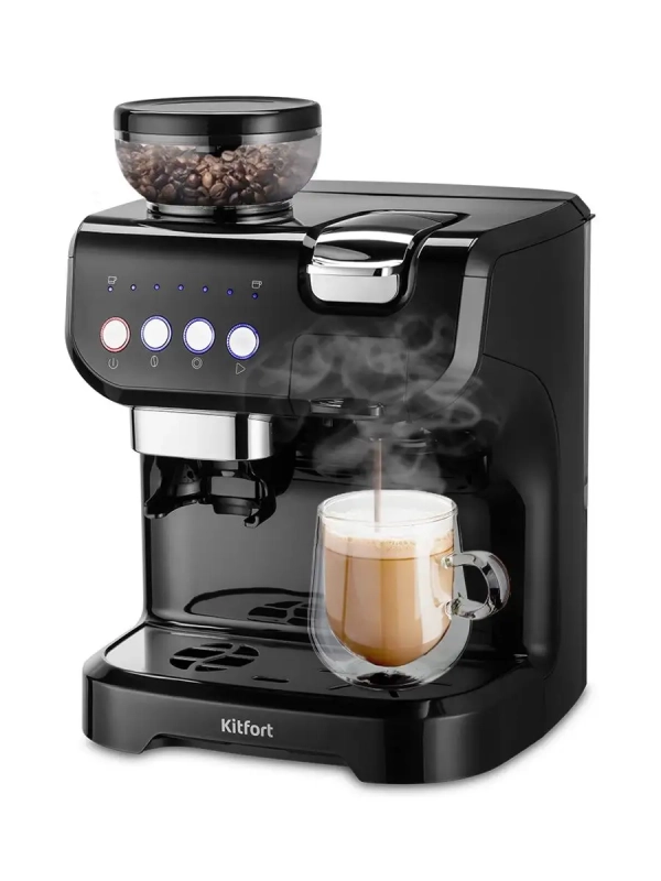 Кофеварка капсульная рожковая и кофемолка КТ-7107 - 1560 Вт Кофеварка капсульная рожковая и кофемолка КТ-7107 - 1560 Вт