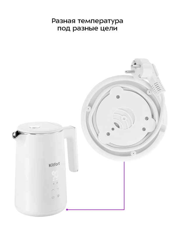 Чайник электрический с терморегулятором КТ-6715 - 1,5 л Чайник электрический с терморегулятором КТ-6715 - 1,5 л