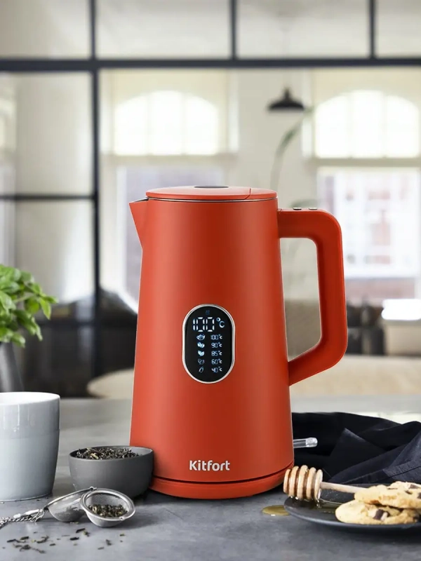 Чайник электрический металлический пластик КТ-6115 - 1.5 л Чайник электрический металлический пластик КТ-6115 - 1.5 л