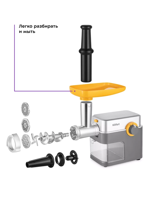 Мясорубка электрическая с насадками КТ-2115 - 500 Вт Мясорубка электрическая с насадками КТ-2115 - 500 Вт