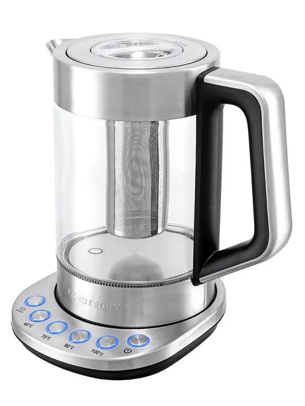 Чайник электрический стеклянный с подсветкой КТ-622 - 1.7 л