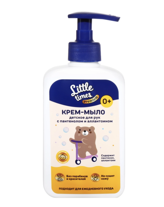 Крем-мыло для рук детский LITTLE TIMES Premium с пантенолом и аллантоином, 0+, 300мл Крем-мыло для рук детский LITTLE TIMES Premium с пантенолом и аллантоином, 0+, 300мл
