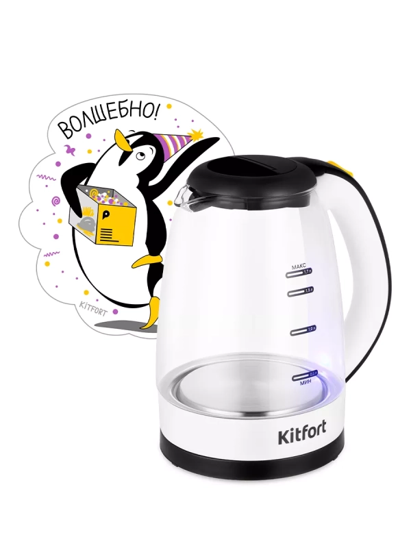 Чайник электрический стеклянный КТ-6637 - 1.7 л Чайник электрический стеклянный КТ-6637 - 1.7 л