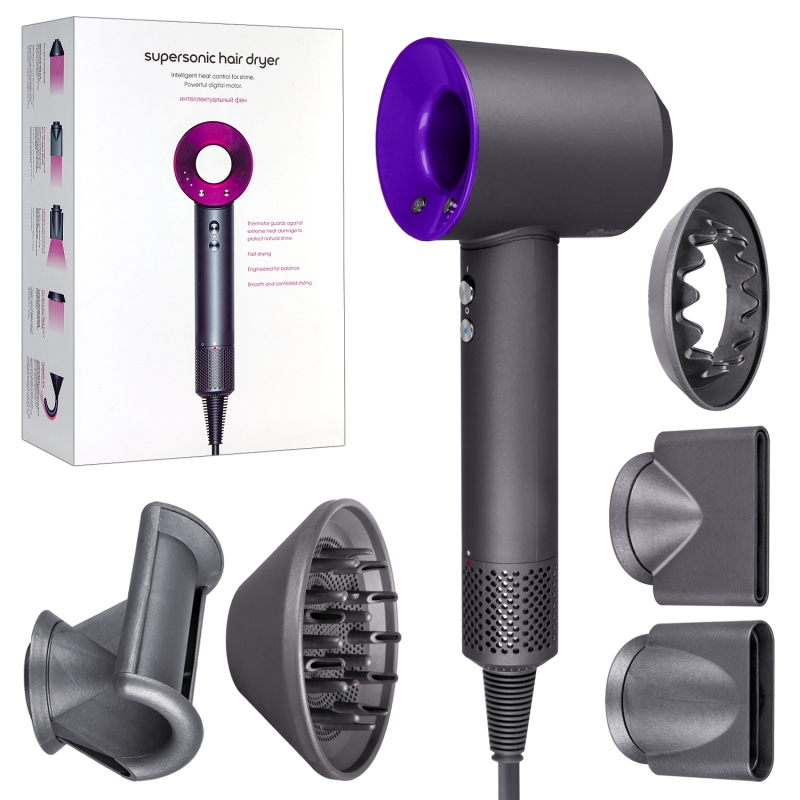 Набор фен Supersonic hair dryer Серый с фиолетовым (6 в 1) 3M Набор фен Supersonic hair dryer Серый с фиолетовым (6 в 1) 3M