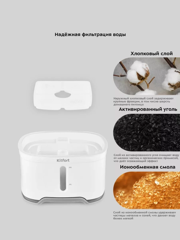 Поилка для кошек автоматическая фонтанчик КТ-4048 - 2.5 л Поилка для кошек автоматическая фонтанчик КТ-4048 - 2.5 л