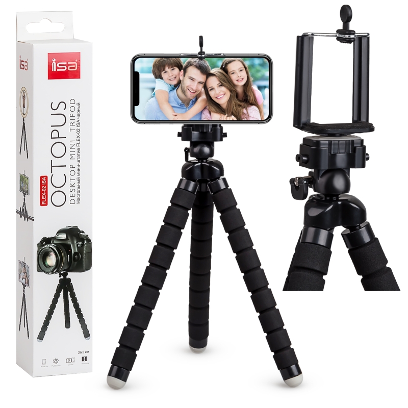 Настольный мини-штатив FLEX-02 ISA черный Настольный мини-штатив FLEX-02 ISA черный