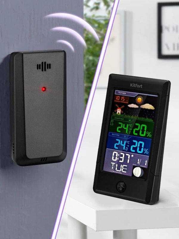 Метеостанция КТ-3322 термометр, погодная станция, часы