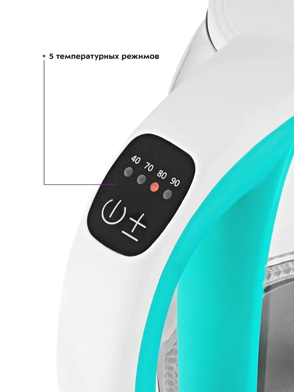 Чайник электрический стеклянный с подсветкой КТ-6140 - 1.7 л Чайник электрический стеклянный с подсветкой КТ-6140 - 1.7 л