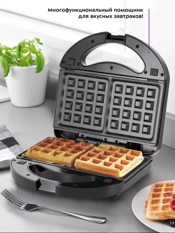 Вафельница электрическая для венских вафель КТ-3608 (3 в 1) Вафельница электрическая для венских вафель КТ-3608 (3 в 1)