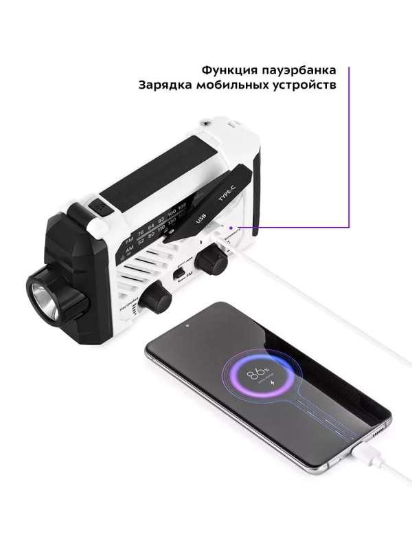 Кемпинговый фонарь аккумуляторный с радио КТ-3374 (7 в 1) Кемпинговый фонарь аккумуляторный с радио КТ-3374 (7 в 1)