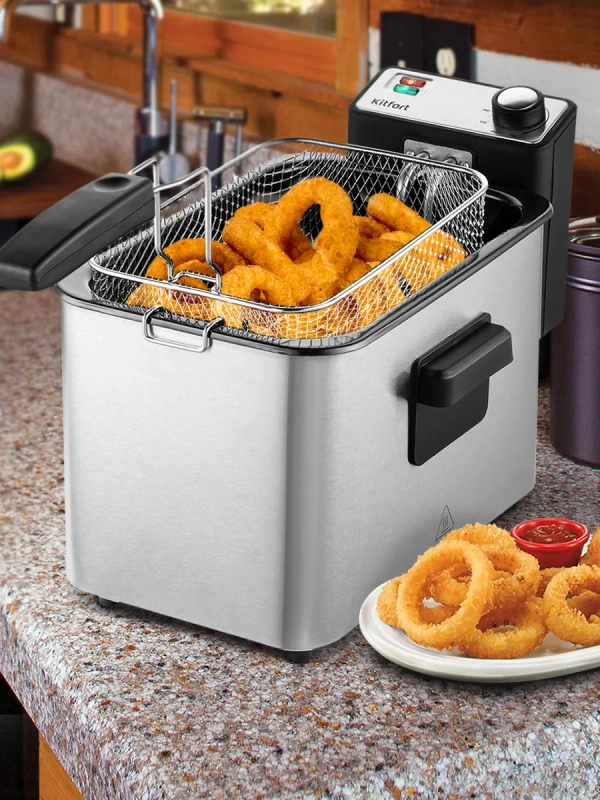Фритюрница электрическая со съемной чашей КТ-4053 - 2000 Вт