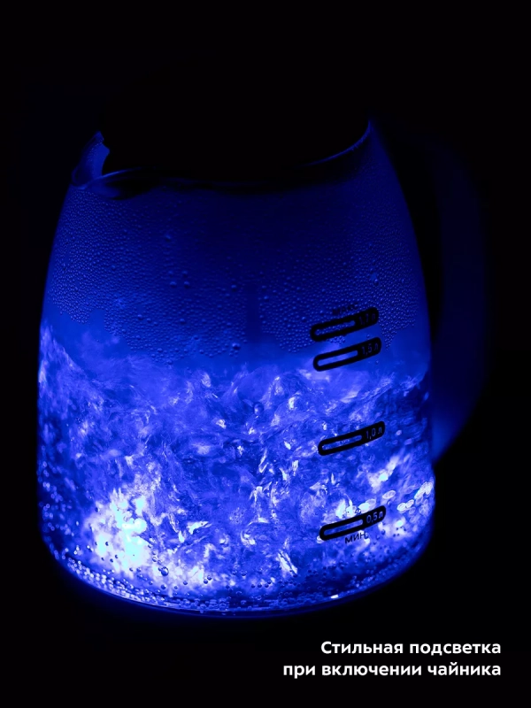 Чайник электрический стеклянный КТ-6633 - 1.7 л Чайник электрический стеклянный КТ-6633 - 1.7 л