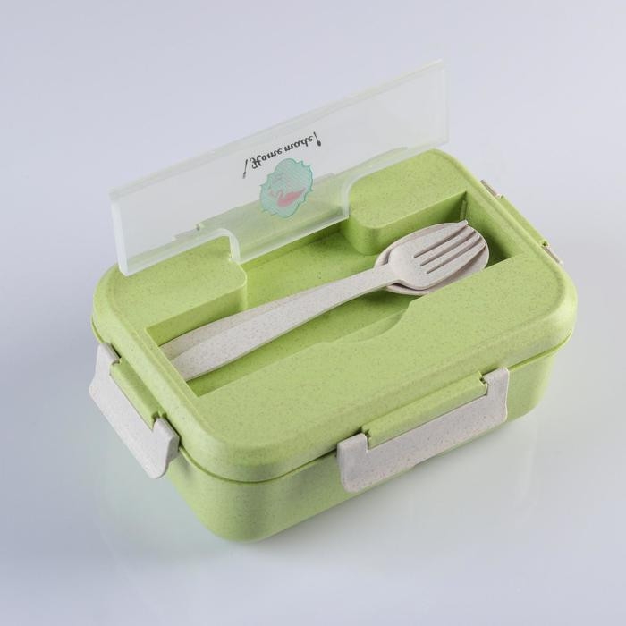 Ланч бокс с отделениями для еды, контейнер для еды, 1.1 л, 21.5 х 7.6 х 15 см, цвет серый Ланч бокс с отделениями для еды, контейнер для еды, 1.1 л, 21.5 х 7.6 х 15 см, цвет серый