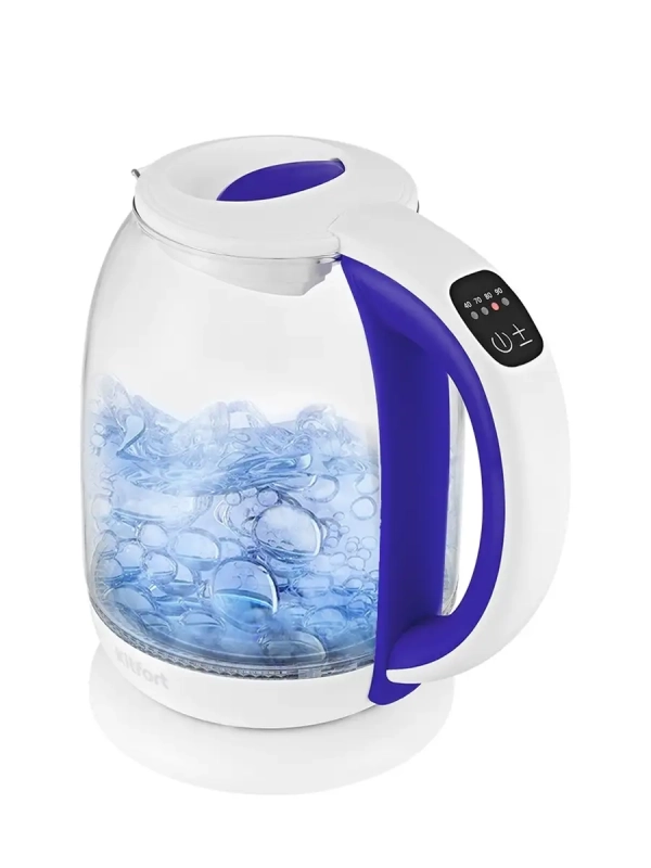 Чайник электрический стеклянный с подсветкой КТ-6140 - 1.7 л Чайник электрический стеклянный с подсветкой КТ-6140 - 1.7 л