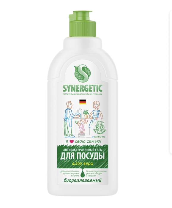 Средство для мытья посуды и детских игрушек SYNERGETIC биоразлагаемое с ароматом алоэ, 500мл Средство для мытья посуды и детских игрушек SYNERGETIC биоразлагаемое с ароматом алоэ, 500мл