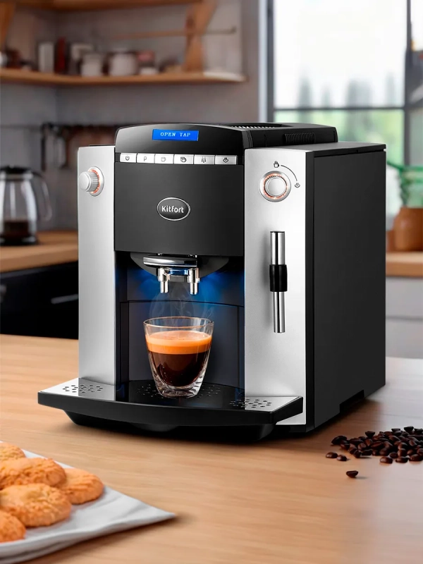 Автоматическая кофемашина с капучинатором КТ-7320 - 1400 Вт Автоматическая кофемашина с капучинатором КТ-7320 - 1400 Вт