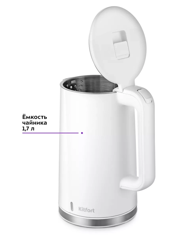 Чайник электрический металлический пластик КТ-6612 1.7 л Чайник электрический металлический пластик КТ-6612 1.7 л