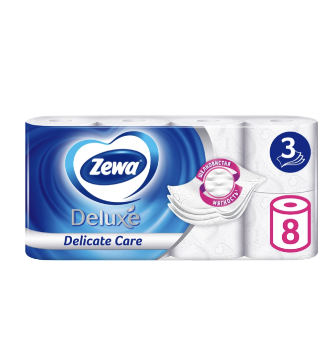 Бумага туалетная ZEWA Deluxe без аромата 3-слоя белая Бумага туалетная ZEWA Deluxe без аромата 3-слоя белая
