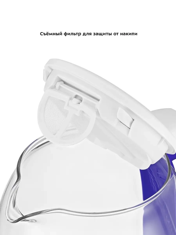 Чайник электрический стеклянный с подсветкой КТ-6140 - 1.7 л Чайник электрический стеклянный с подсветкой КТ-6140 - 1.7 л