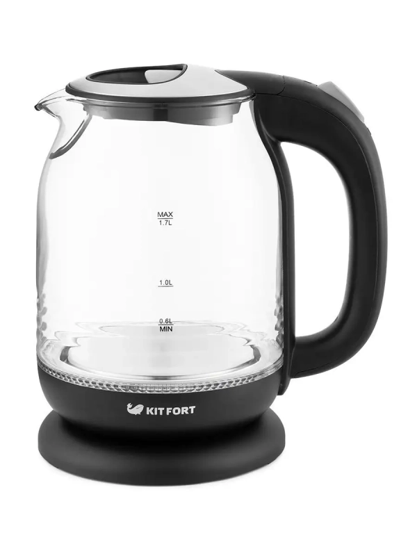 Чайник электрический стеклянный с подсветкой КТ-654 - 1.7 л Чайник электрический стеклянный с подсветкой КТ-654 - 1.7 л