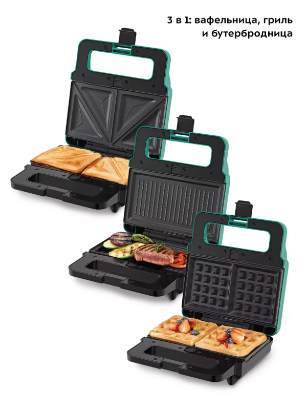 Вафельница электрическая для венских вафель КТ-3610 (3 в 1) Вафельница электрическая для венских вафель КТ-3610 (3 в 1)