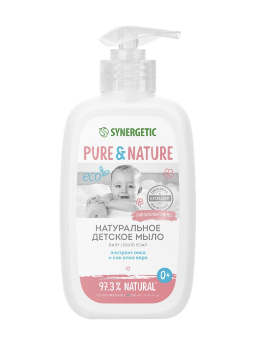 Мыло жидкое детское SYNERGETIC 0+, 250мл Мыло жидкое детское SYNERGETIC 0+, 250мл