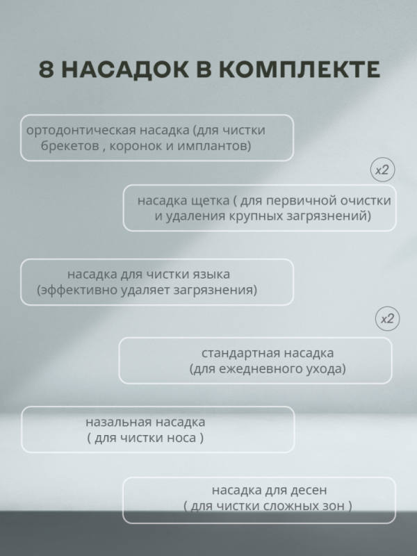 Ирригатор для зубов портативный с насадками черный