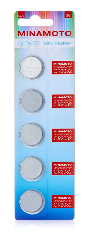Батарейка Minamoto CR2032 BL5 Lithium 3V Батарейка Minamoto CR2032 BL5 Lithium 3V