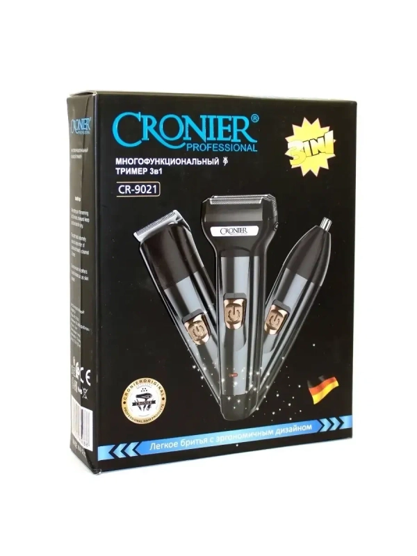 CRONIER Триммер для волос CR-9021, кол-во насадок 3(УЦЕНКА)