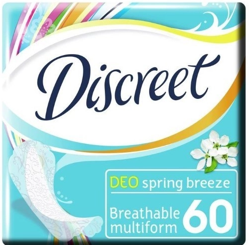 Прокладки ежедневные DISCREET Multiform Deo Spring Breeze, 60шт Прокладки ежедневные DISCREET Multiform Deo Spring Breeze, 60шт