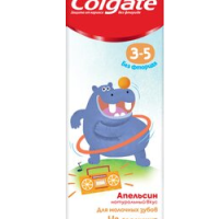 "Зубная паста детская Colgate, защита от кариеса, без фторида, для детей 3-5 лет, со вкусом апельсина, 60 мл