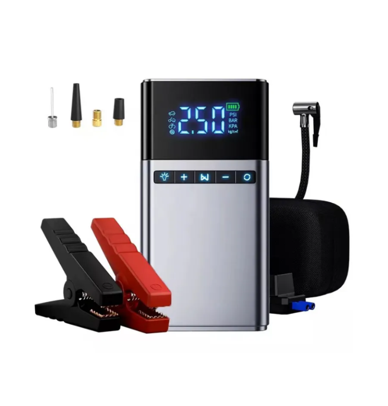 Портативное Пусковое устройство Jump starter с воздушным компрессором 4в1 Портативное Пусковое устройство Jump starter с воздушным компрессором 4в1