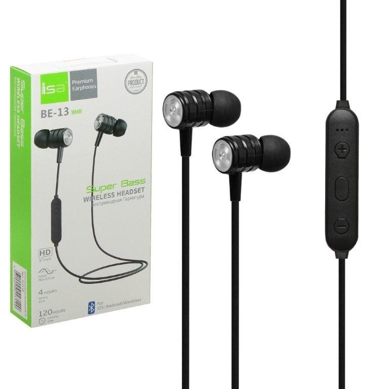 Наушники Bluetoooth BE-13 ISA черные Наушники Bluetoooth BE-13 ISA черные