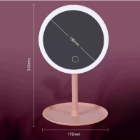 Настольное зеркало для макияжа с подсветкой MIRRORLIGHT- А1 розовое