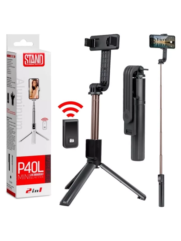 Монопод-трипод с блютуз пультом P40L черный Монопод-трипод с блютуз пультом P40L черный