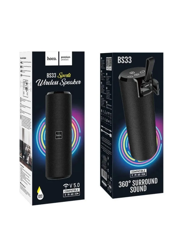 Портативная акустика BS33 Bluetooth HOCO черная Портативная акустика BS33 Bluetooth HOCO черная