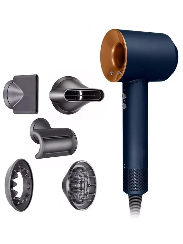 Набор фен SUPER HAIR DRYER Синий с золотом (6 в 1) Набор фен SUPER HAIR DRYER Синий с золотом (6 в 1)