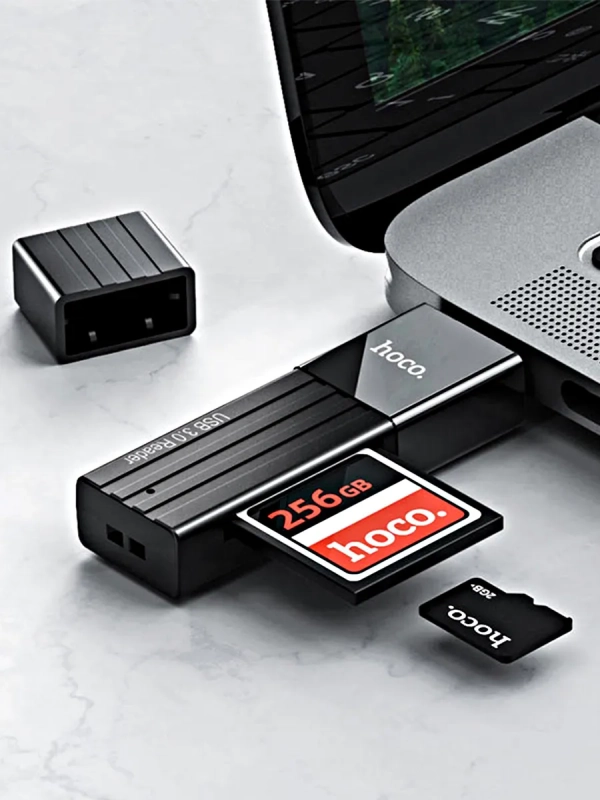 Картридер HB20 2 в 1 USB 3.0 HOCO черный