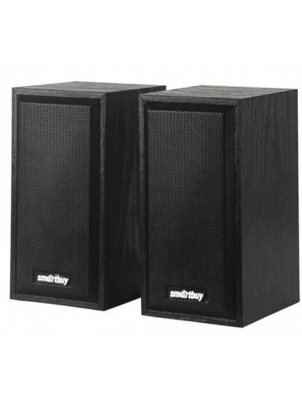 Акустическая система 2.0 SmartBuy ONE, дерево, 6 Вт, питание от USB, черная (SBA-101)/20