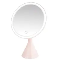 Настольное зеркало для макияжа с подсветкой ML-06 ISA розовое