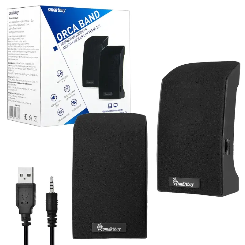 Колонки для компьютера SmartBuy® ORCA BAND, мощность 6Вт, питание от USB Колонки для компьютера SmartBuy® ORCA BAND, мощность 6Вт, питание от USB
