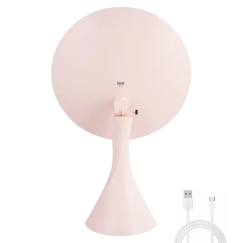 Настольное зеркало для макияжа с подсветкой ML-06 ISA розовое Настольное зеркало для макияжа с подсветкой ML-06 ISA розовое