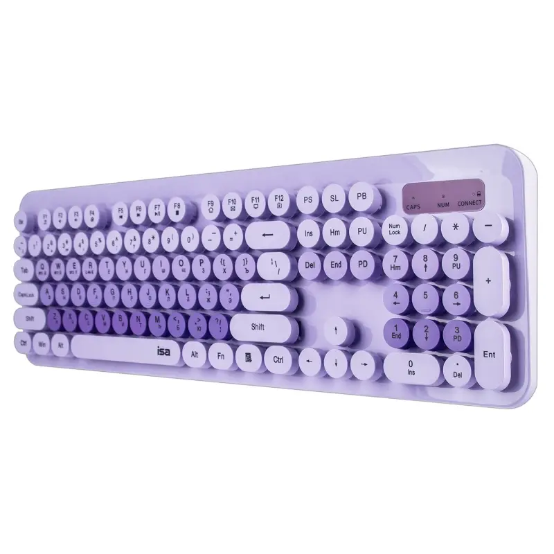 Комплект беспроводная клавиатура + мышь ISA KB-09 фиолетовая Комплект беспроводная клавиатура + мышь ISA KB-09 фиолетовая