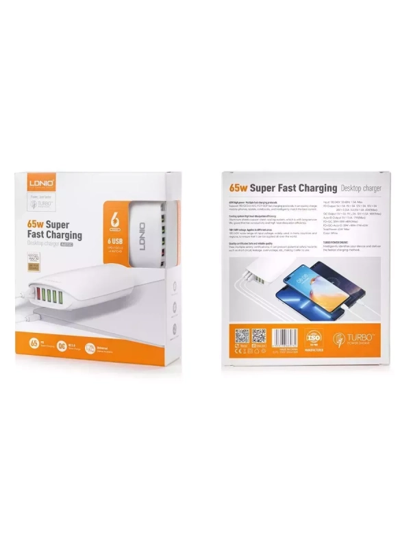 Переходник СЗУ на 5 USB + Type-C 65 WA6573C LDNIO Переходник СЗУ на 5 USB + Type-C 65 WA6573C LDNIO