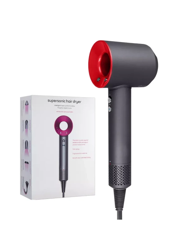 Набор фен Supersonic hair dryer Серый с красным (6 в 1) 3M Набор фен Supersonic hair dryer Серый с красным (6 в 1) 3M