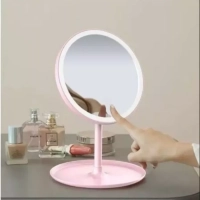 Настольное зеркало для макияжа с подсветкой MIRRORLIGHT- А1 розовое