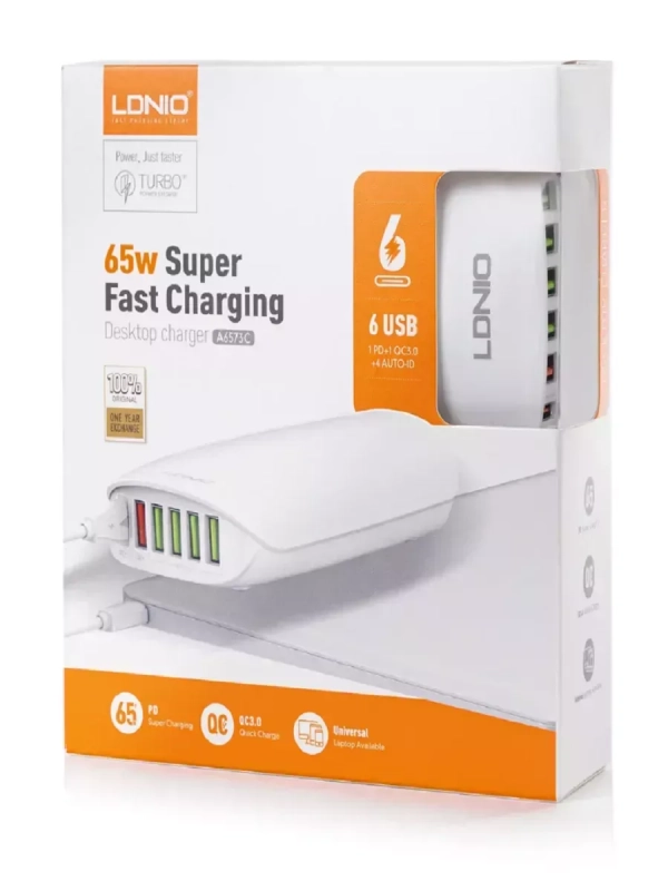 Переходник СЗУ на 5 USB + Type-C 65 WA6573C LDNIO Переходник СЗУ на 5 USB + Type-C 65 WA6573C LDNIO