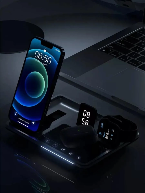 Беспроводное зарядное устройство 4in1 R11 серый Беспроводное зарядное устройство 4in1 R11 серый